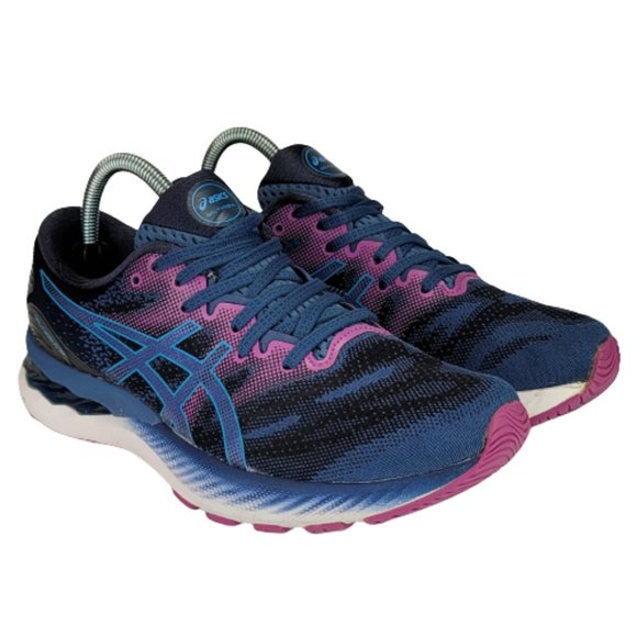 Asics Shoes - Asics Womens Gel-Nimbus 23 Mesh 1012A885 Blue Aqua Running Sneaker Shoes Sz 9.5